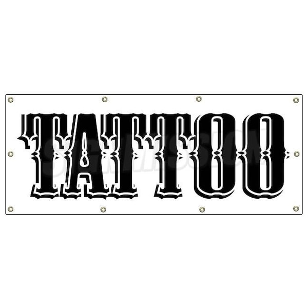 TATTOO BANNER SIGN shop artist signs gun neon piercing